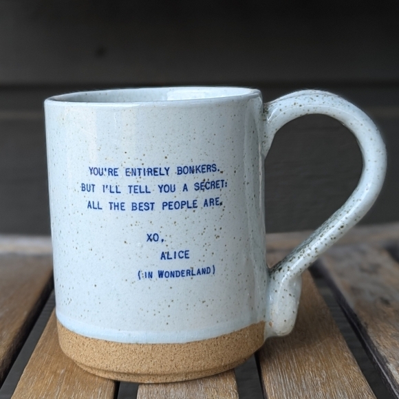 NEW Sugarboo & Co XO Mug - Alice in Wonderland Large Speckled Quote Mug - Picture 6 of 6